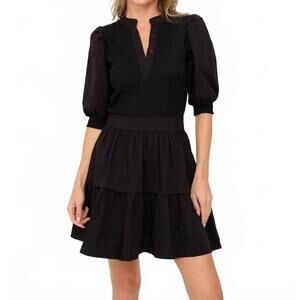 NEW SIX/FIFTY annabelle mini dress in black